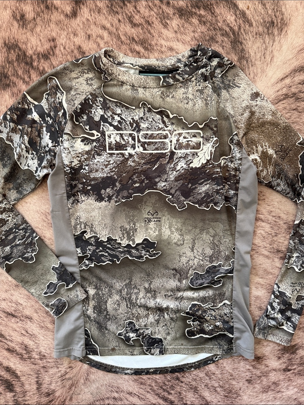 DSG Women's Long-Sleeve Camo Performance Top - Gray/Tan/Brown